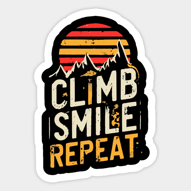 Free Climbing Boulderer Mountain Rock Bouldering Climber Gym Retro Sticker by AimArtStudio